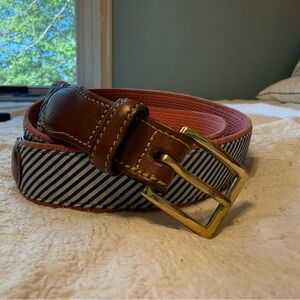 Collared Greens Striped Belt | Size 42
